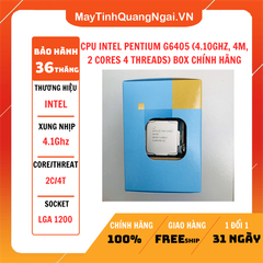 CPU INTEL PENTIUM G6405 (4.10GHZ, 4M, 2 CORES 4 THREADS) BOX CHÍNH HÃNG