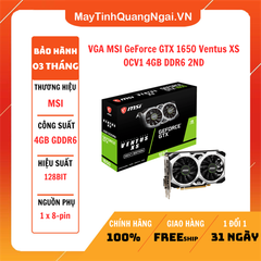 VGA MSI GeForce GTX 1650 Ventus XS OCV1 4GB DDR6 2ND