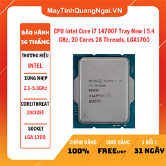 CPU Intel Core i7 14700F Tray New | 5.4 GHz, 20 Cores 28 Threads, LGA1700