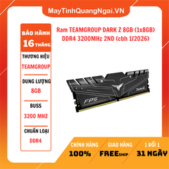 Ram TEAMGROUP DARK Z 8GB (1x8GB) DDR4 3200MHz 2ND (cbh 1/2026)