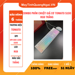 COMBO PHÍM CHUỘT GIẢ CƠ TOMATO S100 RGB TRẮNG