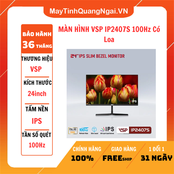 MÀN HÌNH LCD 24 inch VSP IP2407S 100Hz Có Loa