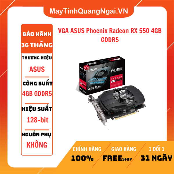 VGA ASUS Phoenix Radeon RX 550 4GB GDDR5