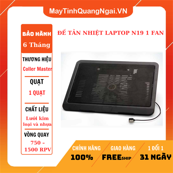 ĐẾ TẢN NHIỆT LAPTOP N19 1 FAN