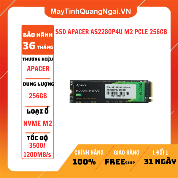 SSD APACER AS2280P4U M2 PCLE 256GB
