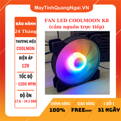 FAN LED COOLMOON K8 (cắm nguồn trực tiếp) MÀU ĐEN