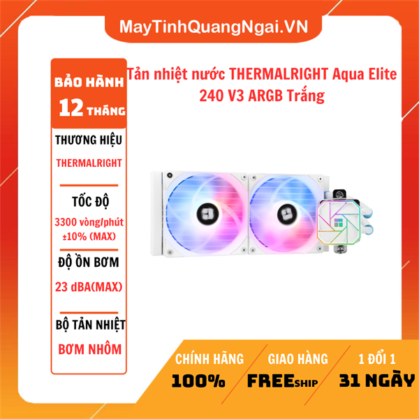Tản nhiệt nước THERMALRIGHT Aqua Elite 240 V3 ARGB Trắng