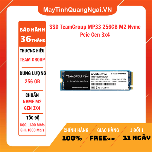 SSD TeamGroup MP33 256GB M2 Nvme Pcie Gen 3x4