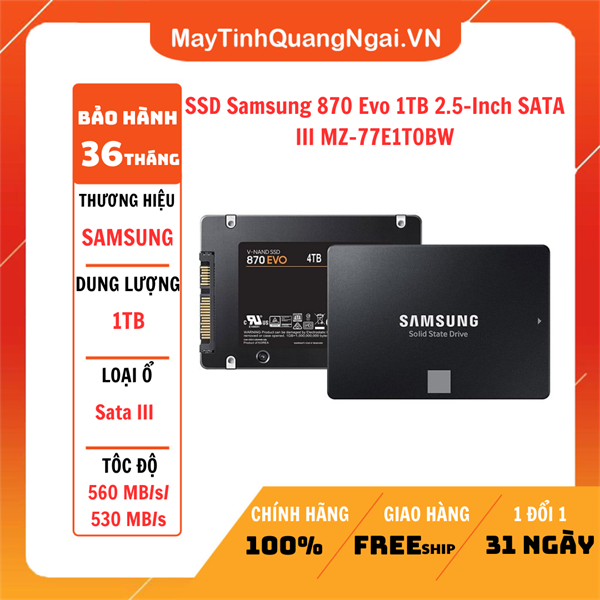 SSD Samsung 870 Evo 1TB 2.5-Inch SATA III MZ-77E1T0BW