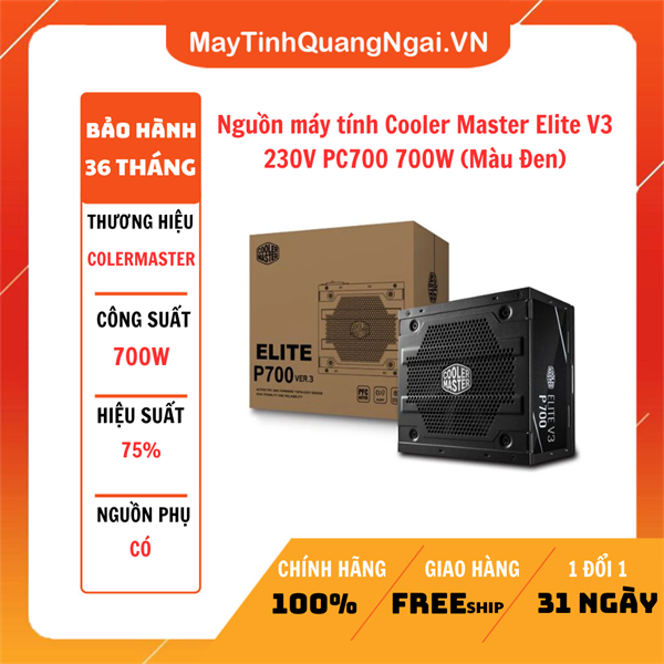 Nguồn máy tính Cooler Master Elite V3 230V PC700 700W (Màu Đen)