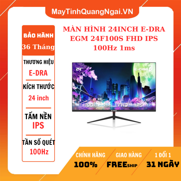 MÀN HÌNH LCD 24 inch E-DRA EGM 24F100S FHD IPS 100Hz 1ms