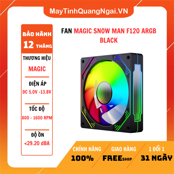 FAN MAGIC SNOW MAN F120 ARGB BLACK
