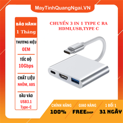 CHUYỂN 3 IN 1 TYPE C RA HDMI,USB,TYPE C