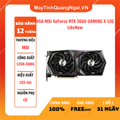 VGA MSI GeForce RTX 3060 GAMING X 12G LikeNew