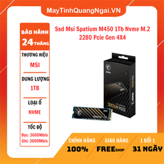 Ssd Msi Spatium M450 1Tb Nvme M.2 2280 Pcie Gen 4X4