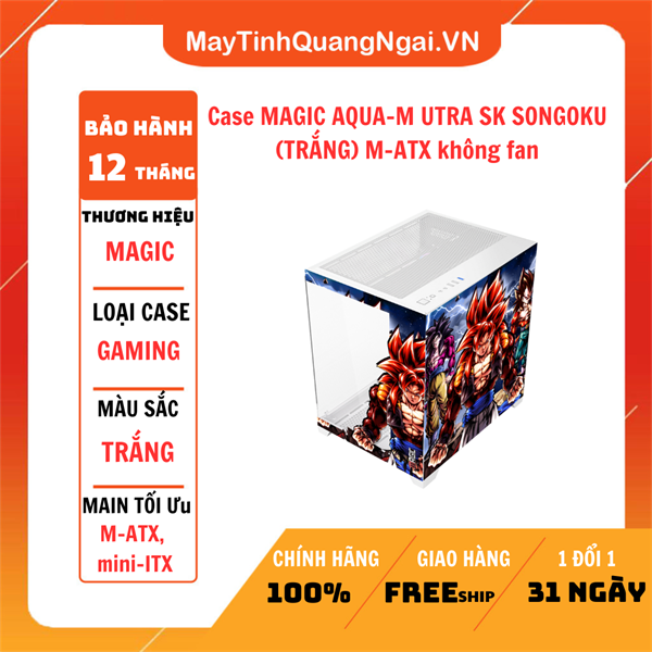 Case MAGIC AQUA-M UTRA SK SONGOKU (Trắng) M-ATX không fan