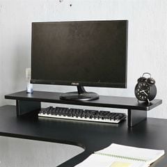 KỆ MÁY TÍNH GỖ ĐỂ BÀN - ĐEN 80cm
