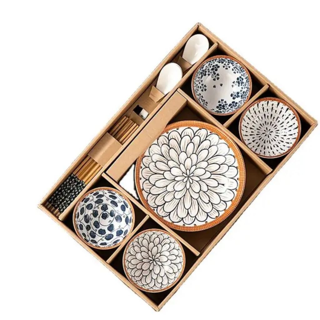 Bộ quà chén dĩa gốm sứ 4pcs