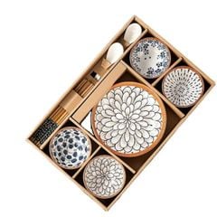 Bộ quà chén dĩa gốm sứ 4pcs
