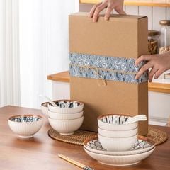 Bộ quà chén dĩa gốm sứ 4pcs