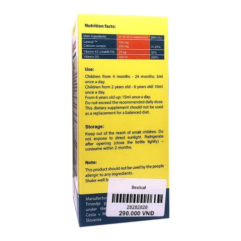  BESTICAL BỔ SUNG CANXI CHO BÉ (120ML) 
