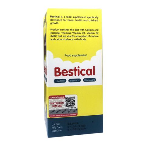 BESTICAL BỔ SUNG CANXI CHO BÉ (120ML) 