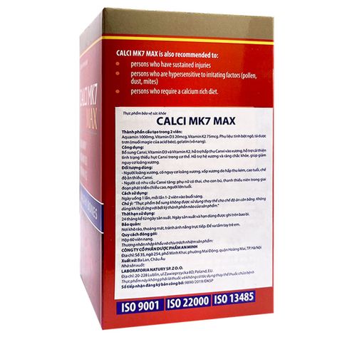  CALCI MK7 MAX – Giúp bổ sung canxi 