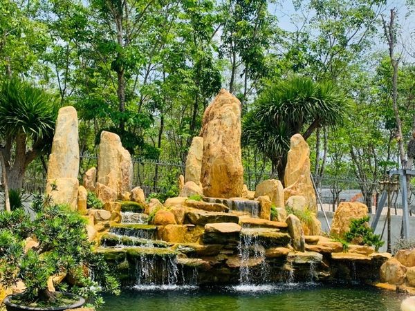  Thiết kế và thi công  sân vườn hồ cá koi, thác nước Villa Mr Sơn 