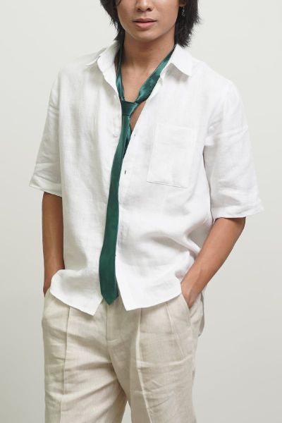 Emdash Men Linen Shirt – Slim – White