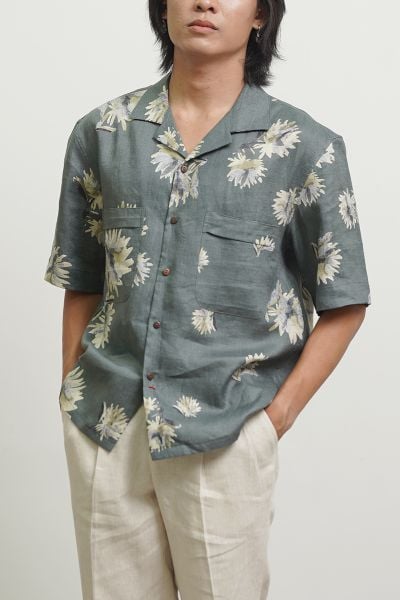 Emdash Men Linen Shirt – Dalton – Flower pattern