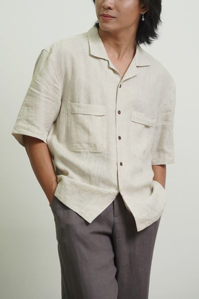 Emdash Men Linen Shirt – Dalton – Natural