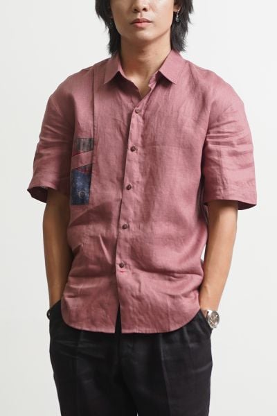 Emdash Men Linen Shirt – Multi piece – Rosy Brown