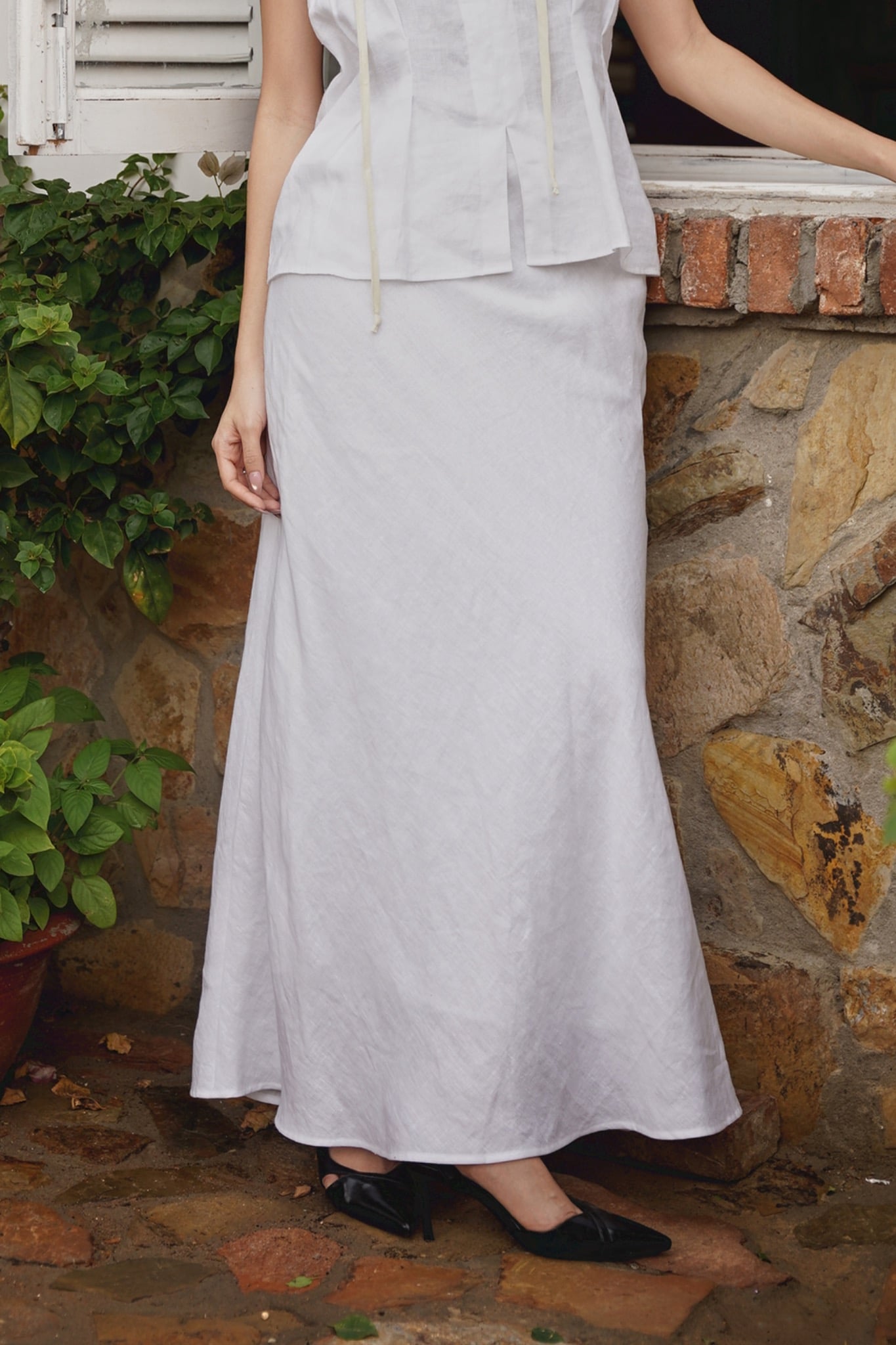 Quần Elva Skirt Fringe Pure linen