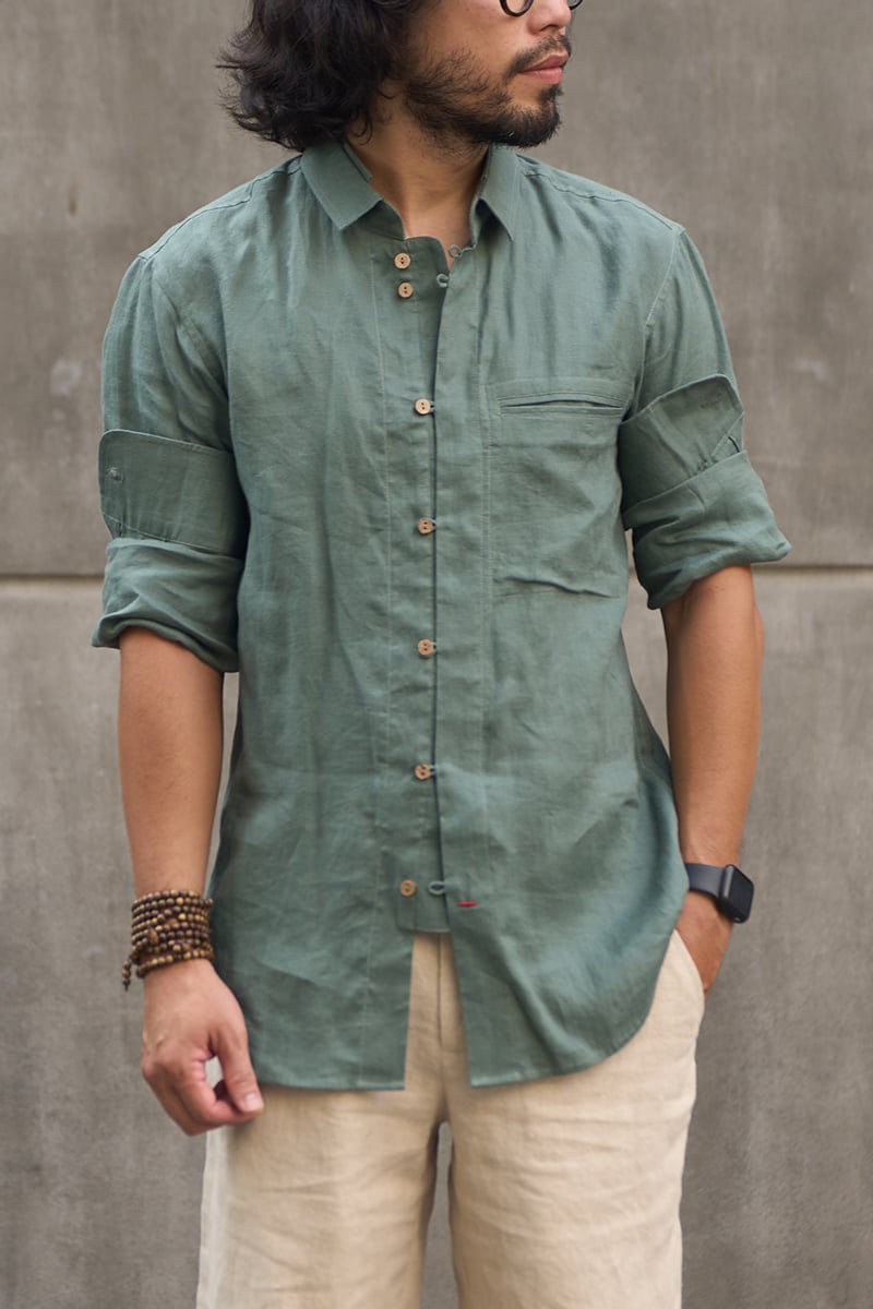 Áo Double Collar LS Shirt ED L011 Pure linen