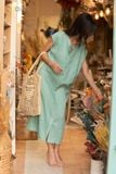  Band Collar Shirt Dress 
