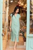  Band Collar Shirt Dress 