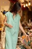  Band Collar Shirt Dress 
