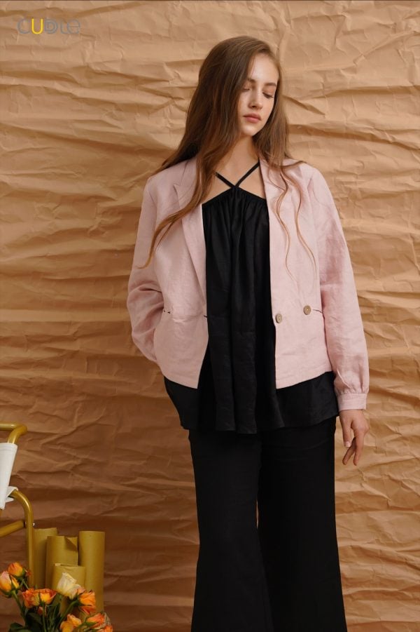 Jacket Blazer White Pure linen