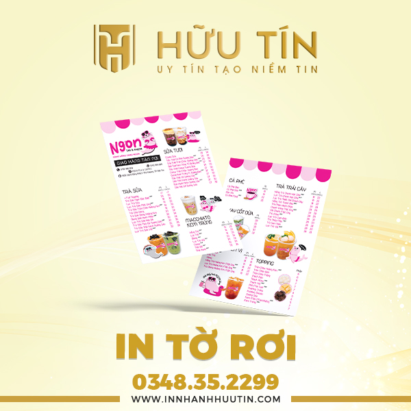 In 1000 tờ rơi A4, In 2 mặt, In giấy couche C150 - In Nhanh Hữu Tín ...