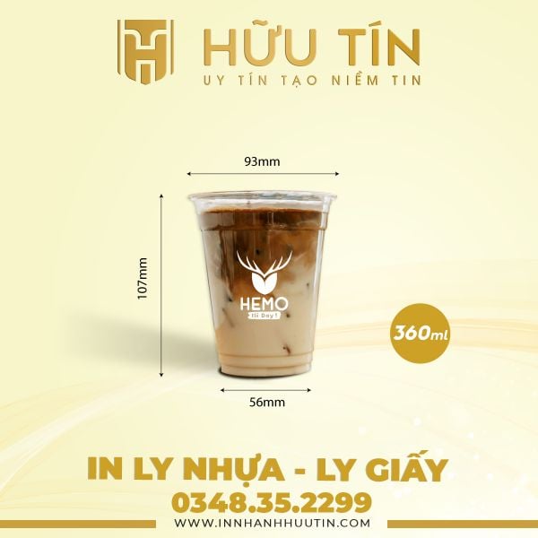  In 10000 Ly Nhựa PET 360ml - In 1 màu 