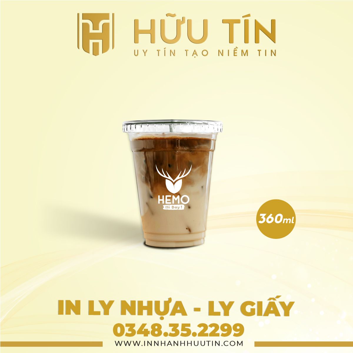  In 1000 Ly Nhựa PET 360ml - In 1 màu 