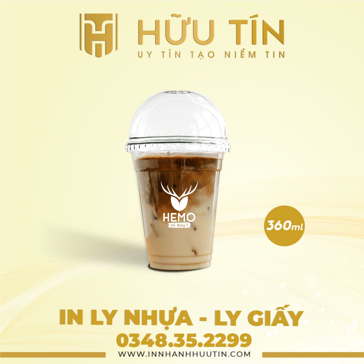  In 5000 Ly Nhựa PET 360ml - In 1 màu 