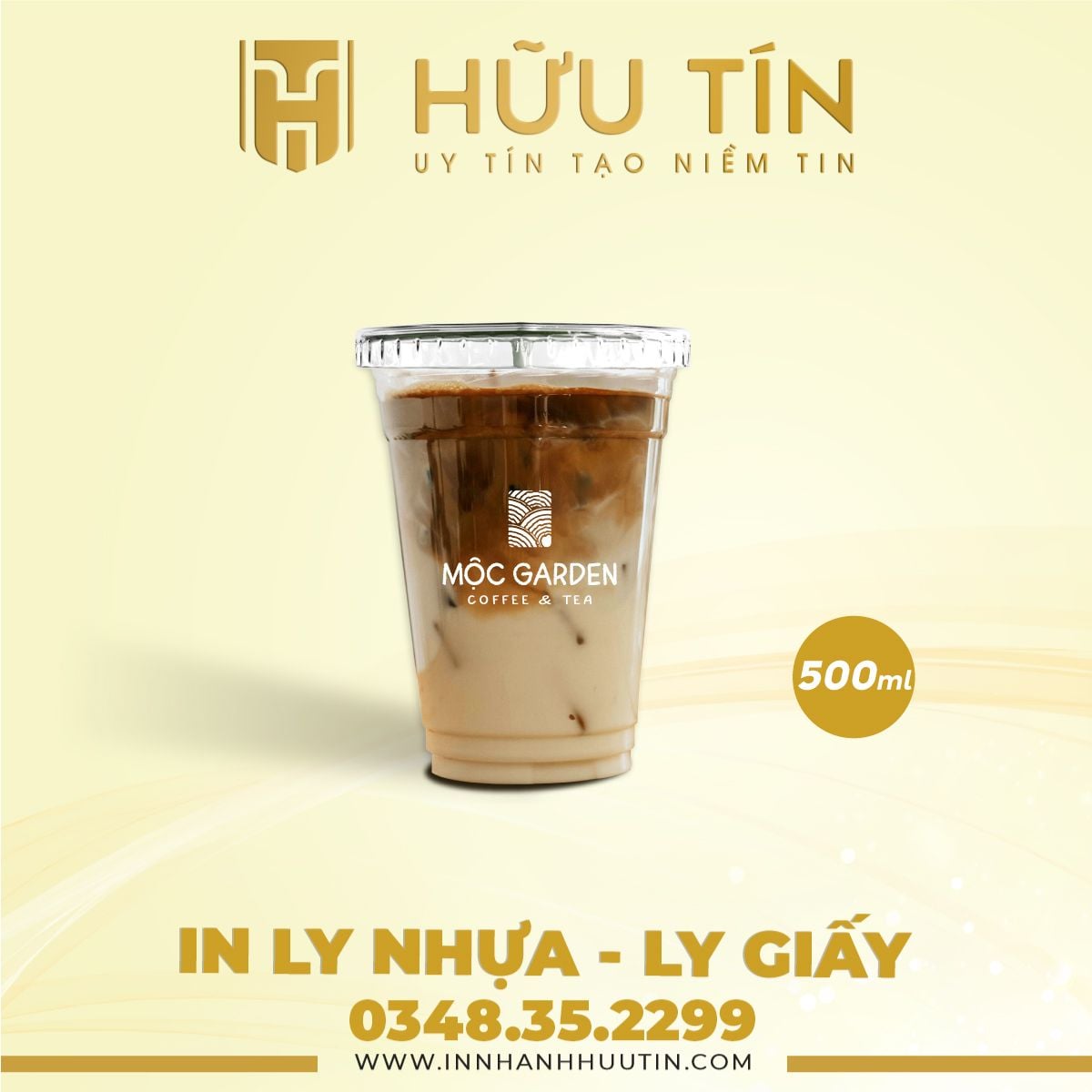  In 2000 Ly Nhựa PET 500ml - In 1 màu 