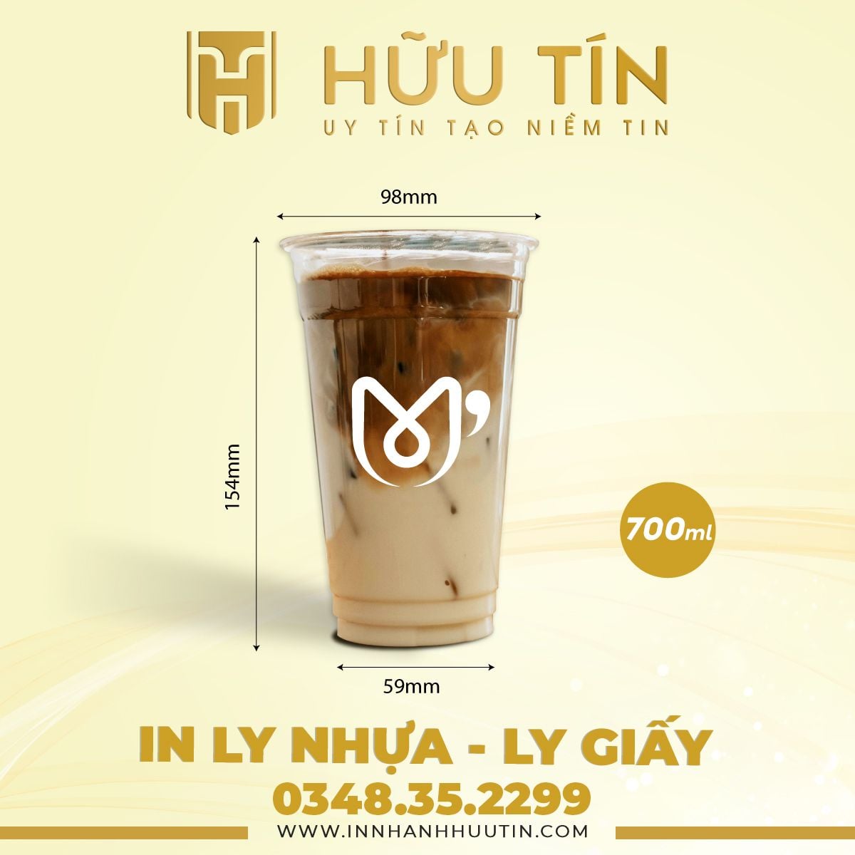  In 5000 Ly Nhựa PET 700ml - In 1 màu 