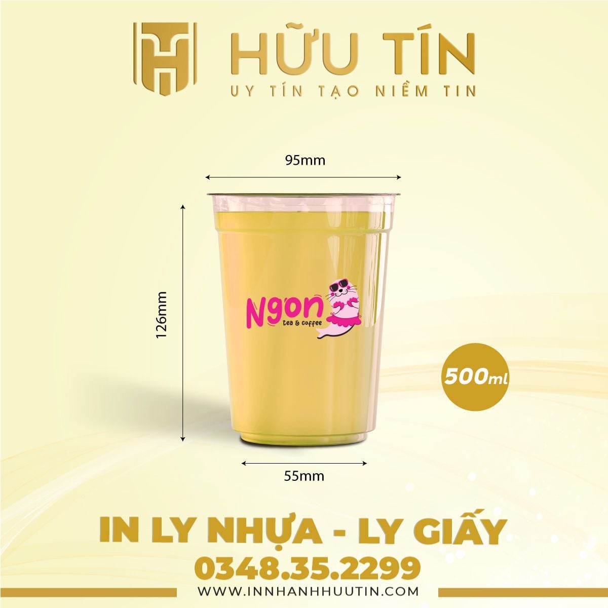  In 5000 Ly Nhựa PP 500ml - In nhiều màu 