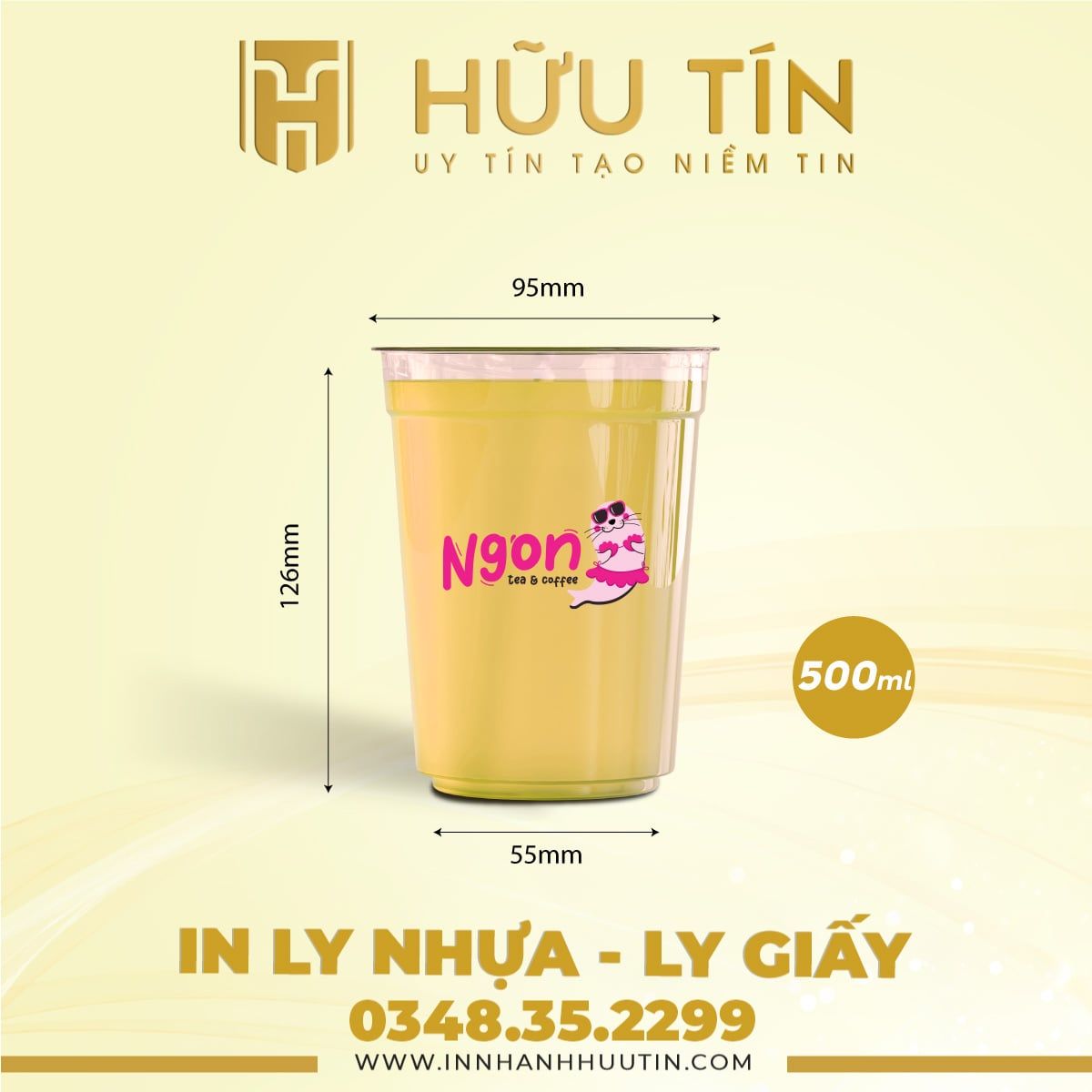  In 20000 Ly Nhựa PP 500ml - In nhiều màu 