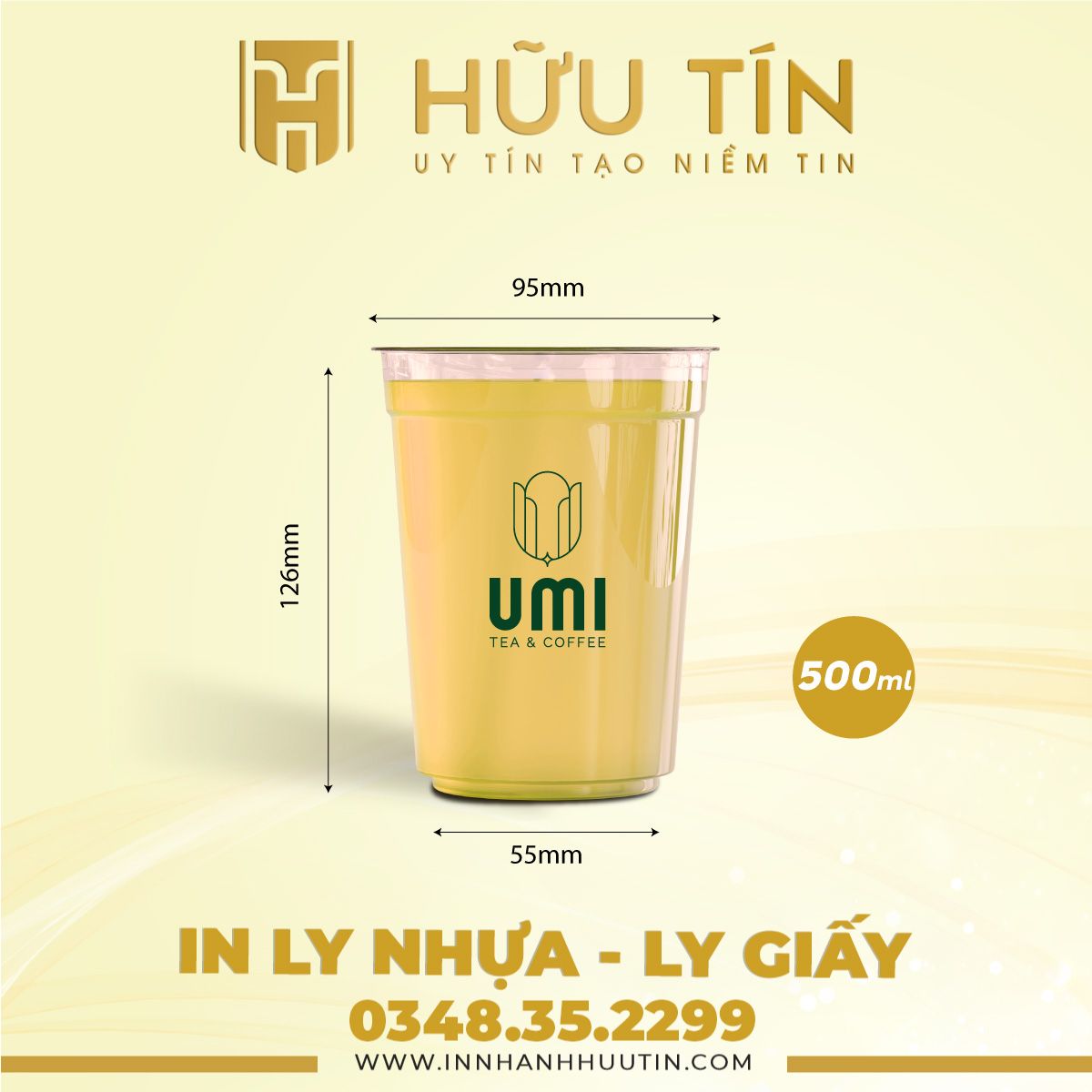  In 10000 Ly Nhựa PP 500ml - In 1 màu 