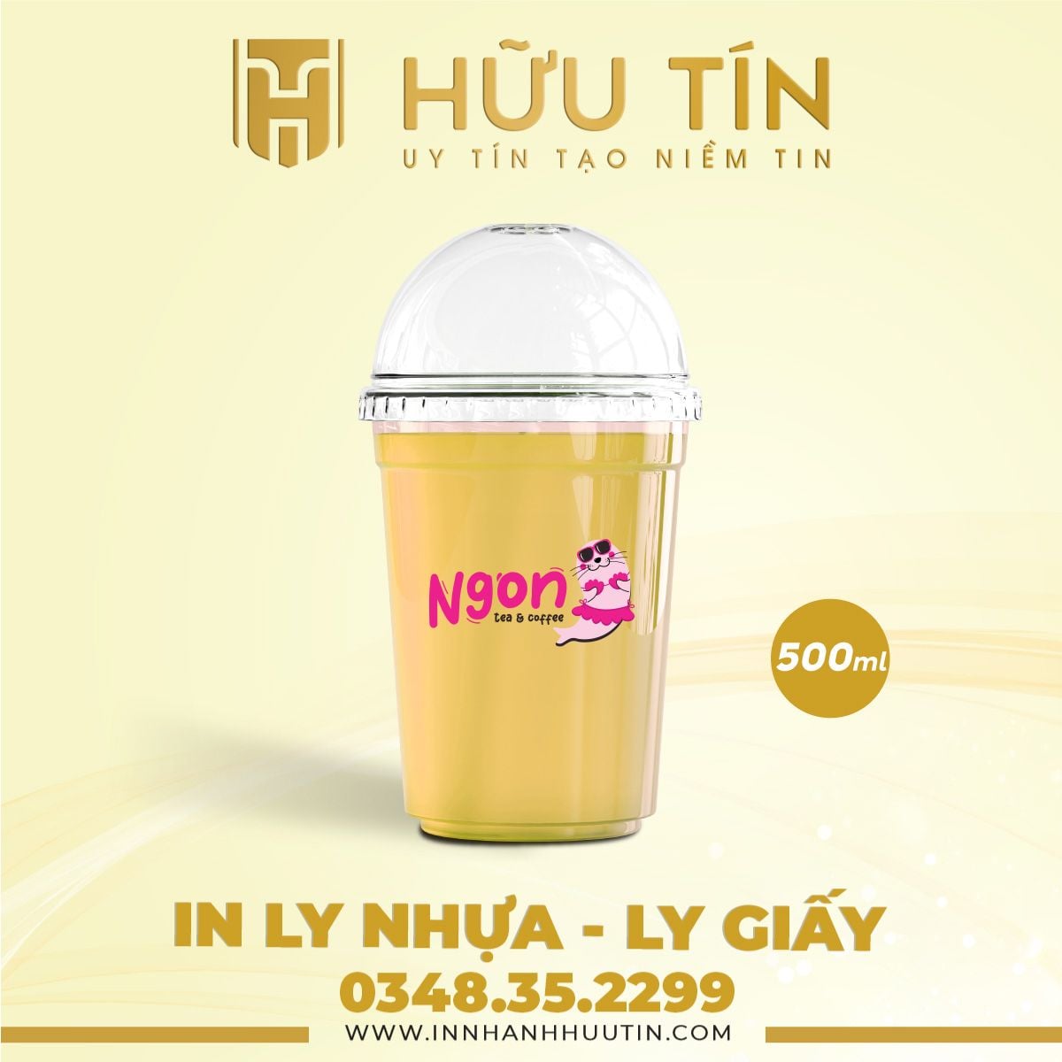  In 10000 Ly Nhựa PP 500ml - In nhiều màu 