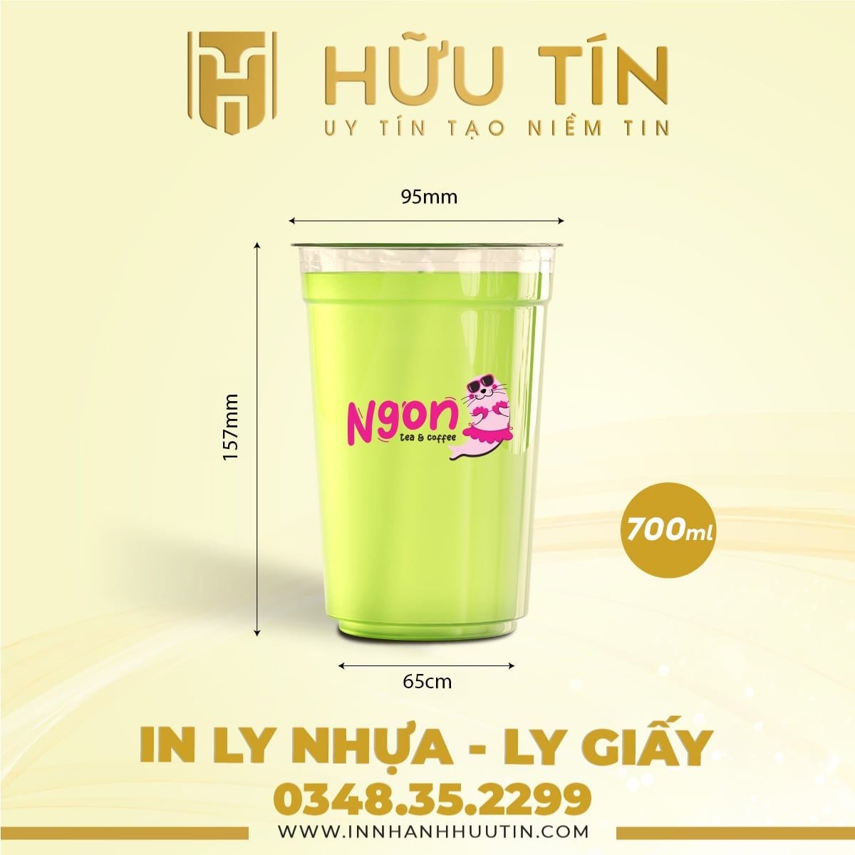  In 20000 Ly Nhựa PP 700ml - In nhiều màu 