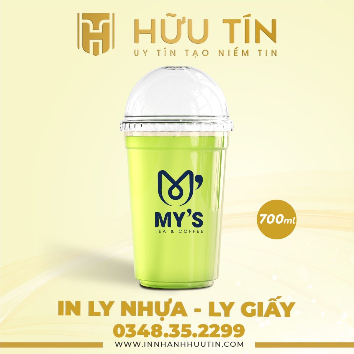  In 2000 Ly Nhựa PP 700ml - In 1 màu 